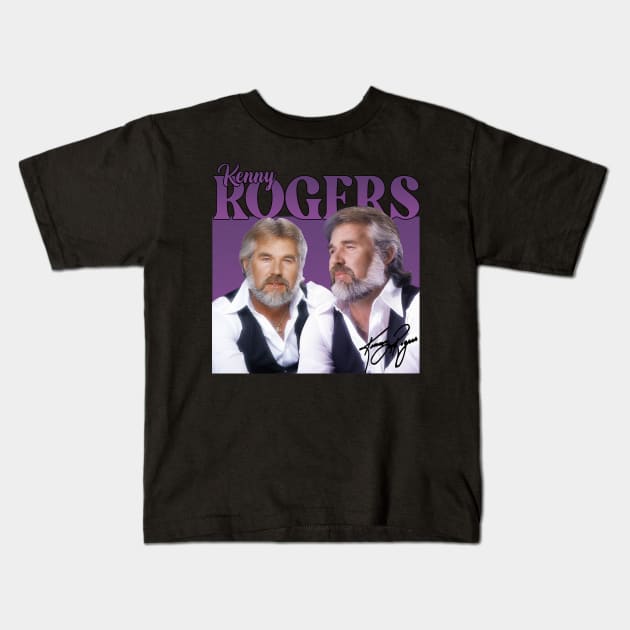 Kenny Rogers // 80s Vintage Purple Style // Kids T-Shirt by BlackAlife